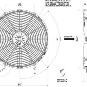 Вентилятор осевой 385мм вытяжной 24V H=88мм 8.4A 3315 м3/ч (BTKS) VA18-BP71/LL-86A